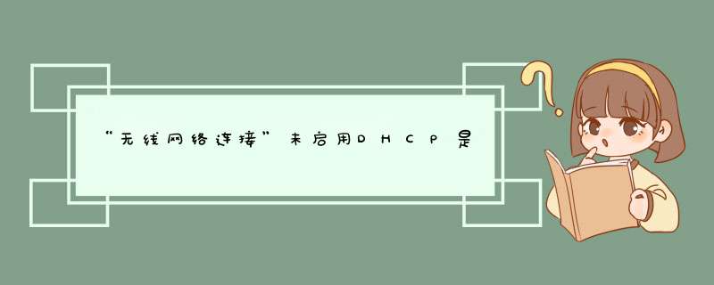 “无线网络连接”未启用DHCP是什么意思啊？,第1张