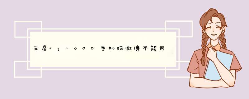 三星 g1600手机玩微信不能用按键吗？,第1张